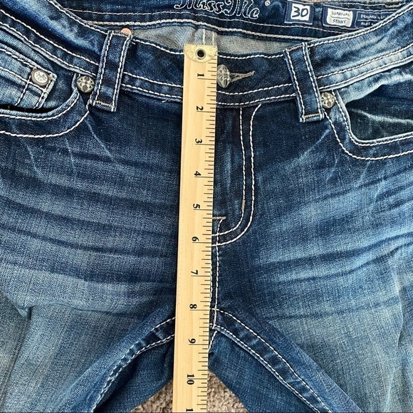 MISS Me Signature Skinny Jeans Womens Sz 30 Embellished Bling - Picture 10 of 11